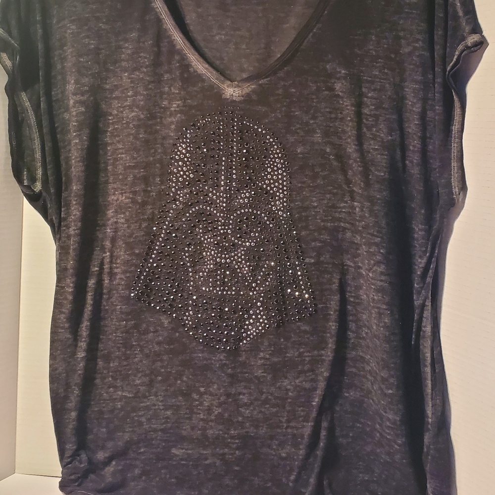 Black Rhinestone Graphic Muscle Tee - Picture 2 of 2